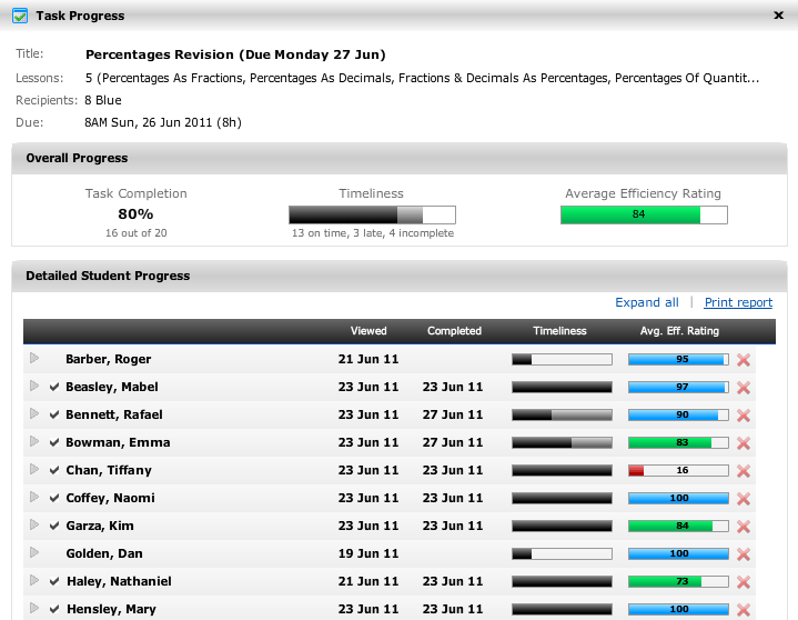 activity progress report